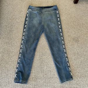 NWOT Ethyl Pull On Studded Lace Up Jeans